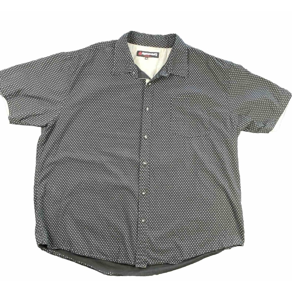 Monument Clothing Mens Black White Dot Short Sleeve Button Up Shirt Size XL